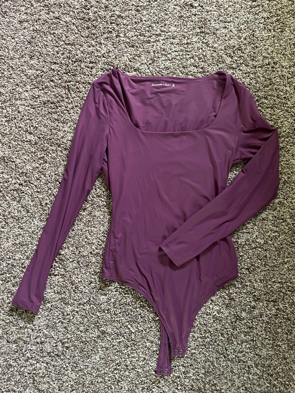 A&F Women’s Long Sleeve Square neck Bodysuit, size M